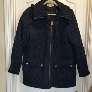Michael Kors Dark Blue Quilted Puffer Jacket